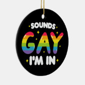 サウンドゲイLGBTおもしろいプライド セラミックオーナメント (右)