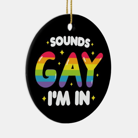 サウンドゲイLGBTおもしろいプライド セラミックオーナメント (右)