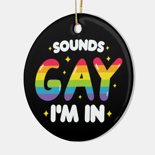 サウンドゲイLGBTおもしろいプライド セラミックオーナメント (左)