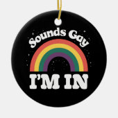 サウンドゲイLGBTQプライド月 セラミックオーナメント (正面)