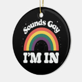 サウンドゲイLGBTQプライド月 セラミックオーナメント (左)