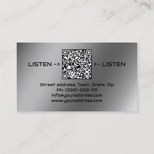 サウンドシステムグレーメタルグラディエント名刺 名刺 (裏面)