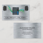 サウンドミキサーとスピーカー |楽譜 名刺 (正面/裏面)