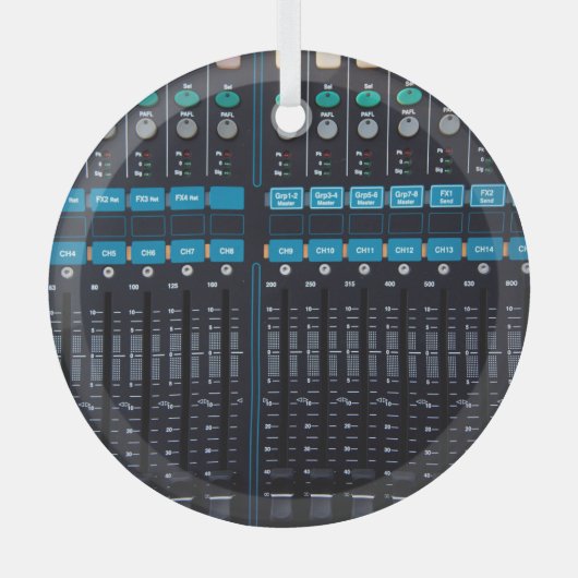 サウンドミキサー、ナチュラルサウンド技術ギア。 ガラスオーナメント (正面)