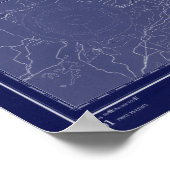 サウンドヴィンテージマップ航海のグラフブルーアート ポスター (角)