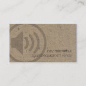 サウンド機器レンタルはっきりしたスピーカーアイコン音楽 名刺 (正面)