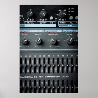 サウンド記録の多くのボタンのカラー画像 ポスター