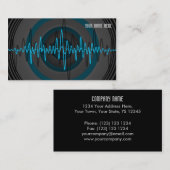 サウンド（淡い青） （濃い名刺）テンプレート 名刺 (正面/裏面)