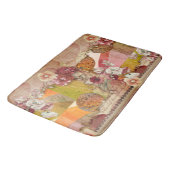 サエレガントスト、クリーム、オレンジ花模様 バスマット (アングル)