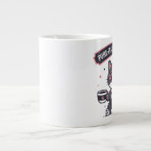 サカッとしたクールキャットのバンダナ コーヒー愛好家へのギフト ジャンボコーヒーマグカップ (正面)
