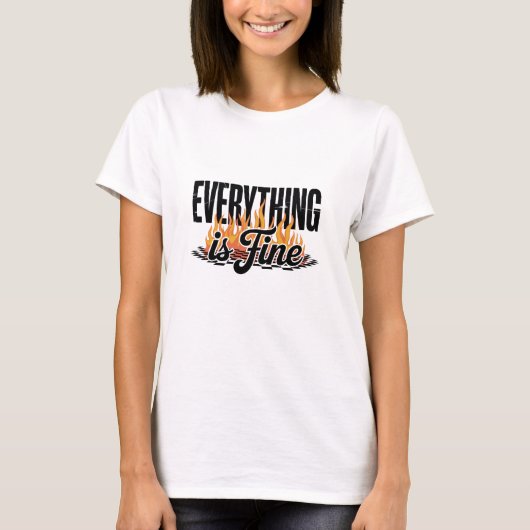 サカッとした「何とかなるさ」デザイン Tシャツ (正面)