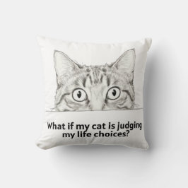 サカッとする猫の判断Tシャツ | 猫好きなママへのギフト クッション