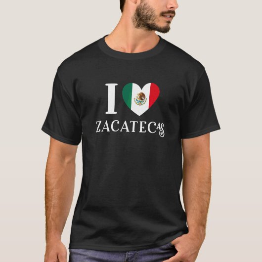サカテカス州を愛するハートメキシコの旗 1 Tシャツ (正面)