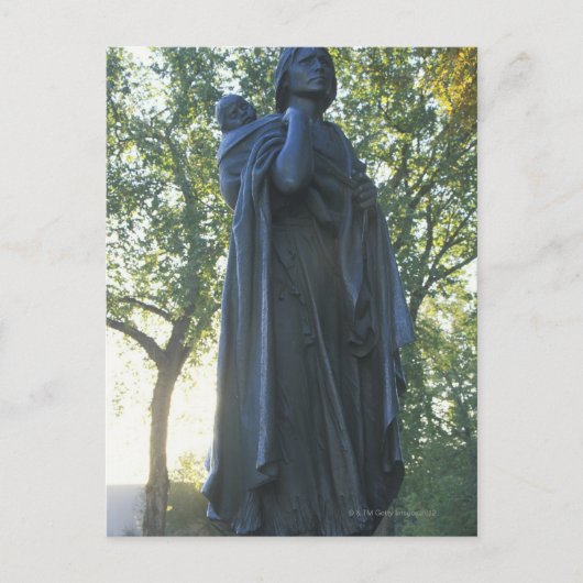 「サカワの像とその息子は、この上でガイドをしていた。 ポストカード (正面)