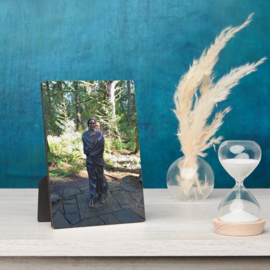 サカワイア像、フォートクラトソップ、アストリア、オレゴン フォトプラーク (側面)