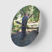 サカワイア像、フォートクラトソップ、アストリア、オレゴン ラウンド壁時計 (傾斜)