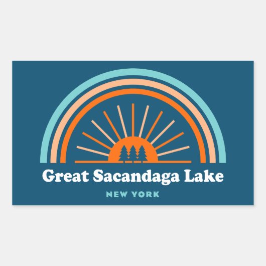 サカンダガ素晴らしレイクニューヨークレインボー 長方形シール (正面)
