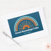 サカンダガ素晴らしレイクニューヨークレインボー 長方形シール (封筒)