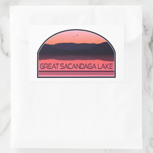 サカンダガ素晴らしレイクニューヨークレッドサンライズ 長方形シール (バッグ)