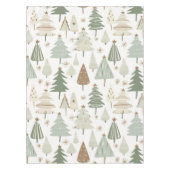 サガエレガントグリーンクリスマスツリーパターン テーブルクロス (正面)