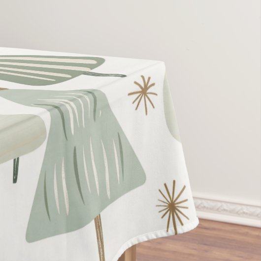 サガエレガントグリーンクリスマスツリーパターン テーブルクロス (インサイチュ)
