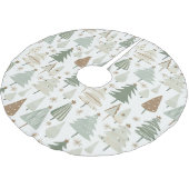 サガエレガントグリーンクリスマスツリーパターン ブラッシュドポリエステルツリースカート (アングル)