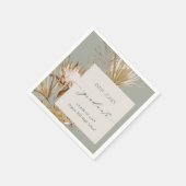 サガグリーンプロテアドライパームフローラ写真卒業 スタンダードカクテルナプキン (角)