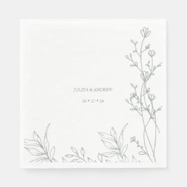 サガグリーン文字トレンディー結婚ズ スタンダードランチョンナプキン