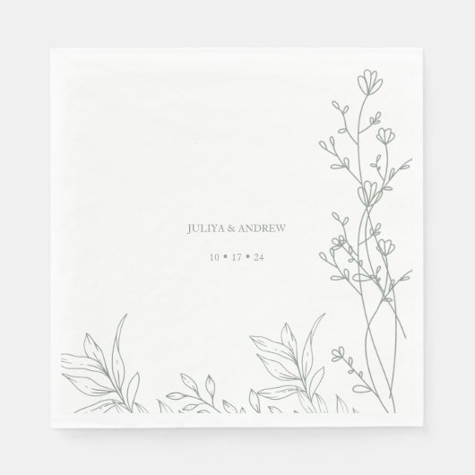 サガグリーン文字トレンディー結婚ズ スタンダードランチョンナプキン (正面)