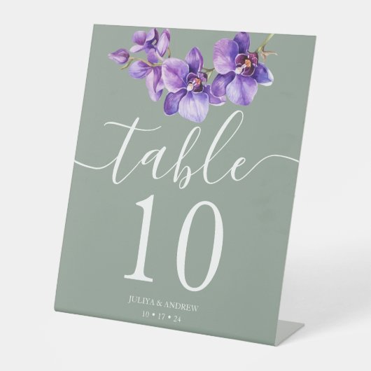 サガグリーン結婚のテーブル番号の蘭 台座サイン (正面)