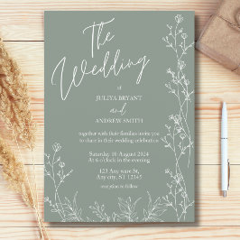 サガシンプルグリーントレンディー結婚式招待状 招待状