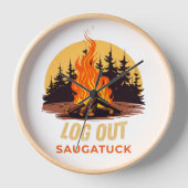 サガタック ミシガン キャンプファイヤー 壁時計 (正面)