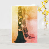 サガリードッググリーティングカード カード (黄色い花)