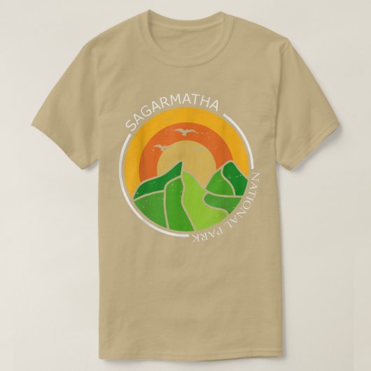 サガルマタ国立公園チベットエベレスト雪ネパール Tシャツ (デザイン正面)