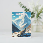 サガルマタ国立公園ネパールでユキヒョウ ポストカード (スタンド正面)