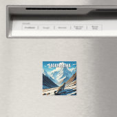 サガルマタ国立公園ネパールでユキヒョウ マグネット (インサイチュ (食洗機))