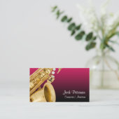 サキサフォンレッド勾配名刺 名刺 (スタンド正面)