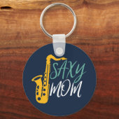 サキシマサックスおもしろいプレイヤー母 キーホルダー (正面)