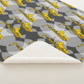 サキソフォン灰色パターン シェルパブランケット (3/4)