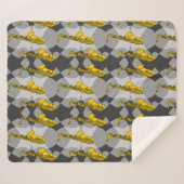 サキソフォン灰色パターン シェルパブランケット (正面(横))