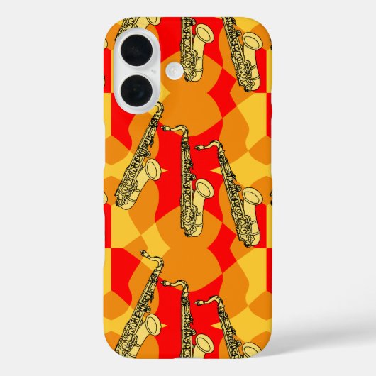 サキソフォン灰色パターン Case-Mate iPhoneケース (裏面)