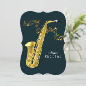 サキソフォン音楽リサイタル招待状 招待状 (スタンド正面)