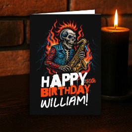 サキソフォン骨格ミュージシャン誕生日カーおもしろいド カード