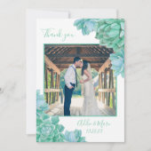 サキュレ結婚ントの感謝してい写真に注記を付けて サンキューカード (正面)