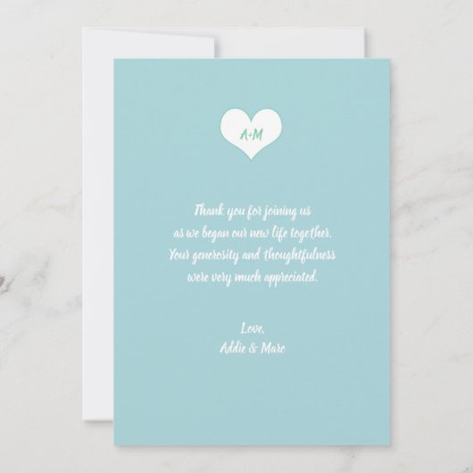 サキュレ結婚ントの感謝してい写真に注記を付けて サンキューカード (裏面)