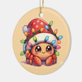 サギのカニ陽気なクリスマス冬の動物カニ セラミックオーナメント (左)