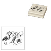 サギの木製スタンプ ラバースタンプ (押印)