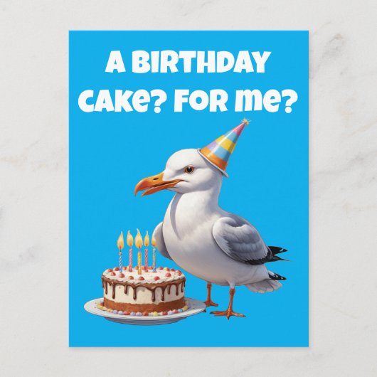 サギの誕生日サプライズ - ケーキは安全ではない! ポストカード (正面)