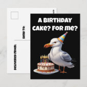 サギの誕生日サプライズ - ケーキは安全ではない! ポストカード (正面/裏面)