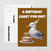 サギの誕生日サプライズ - ケーキは安全ではない! ポストカード (正面/裏面)